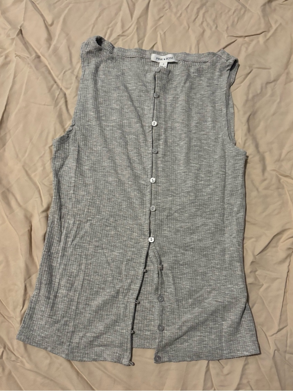 Ribbed Button Down Tank